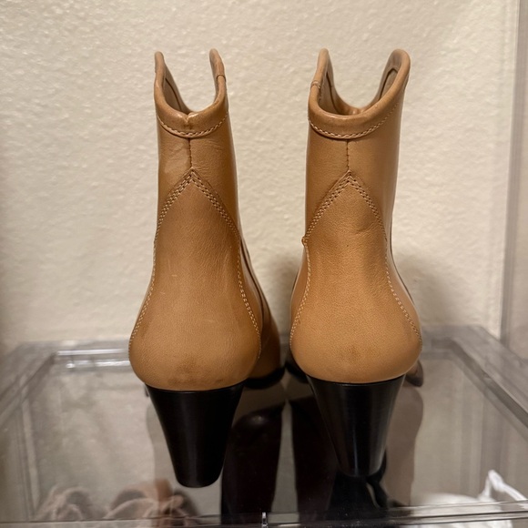 Isabel Marant Darizo Leather Western Embroidered Booties Natural Tan Size 38 - Picture 14 of 16